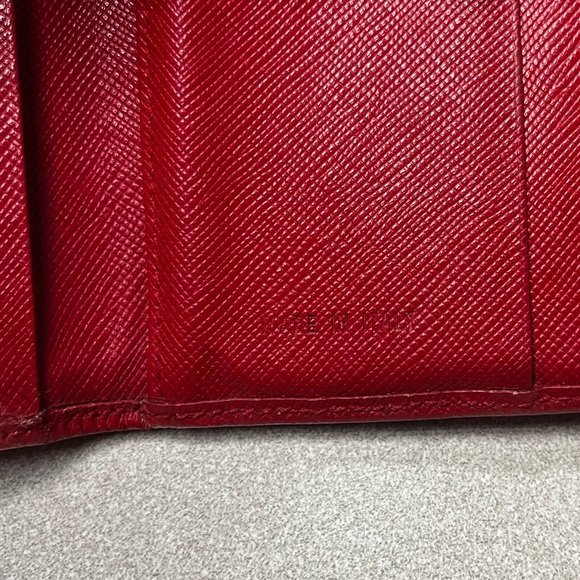 Prada Saffino red trifold Wallet with box - Picture 10 of 15